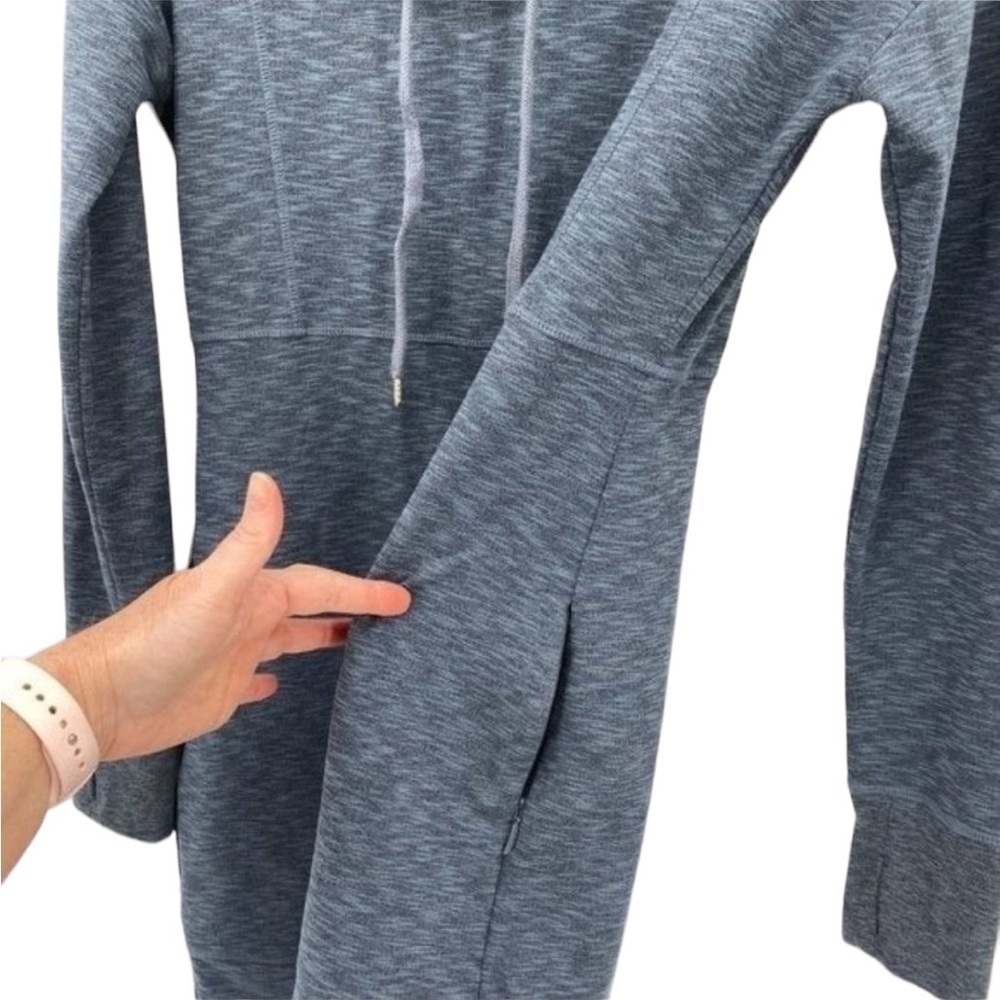 ATHLETA Blue Gray Space Dye Funnel Neck Long Sleeve Knit Pullover XS Dress - Picture 4 of 7